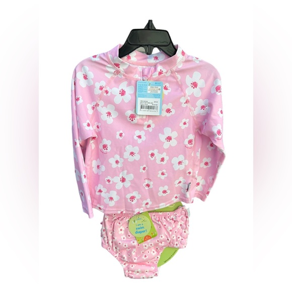 iplay - Rashguard and Swim Diaper set - Pink Blossom - 4T - Picture 3 of 9